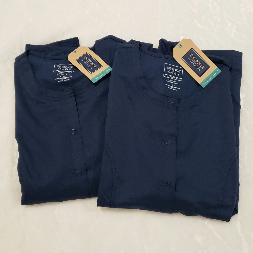 Set of two Cherokee Navy Scrub Jackets NWT